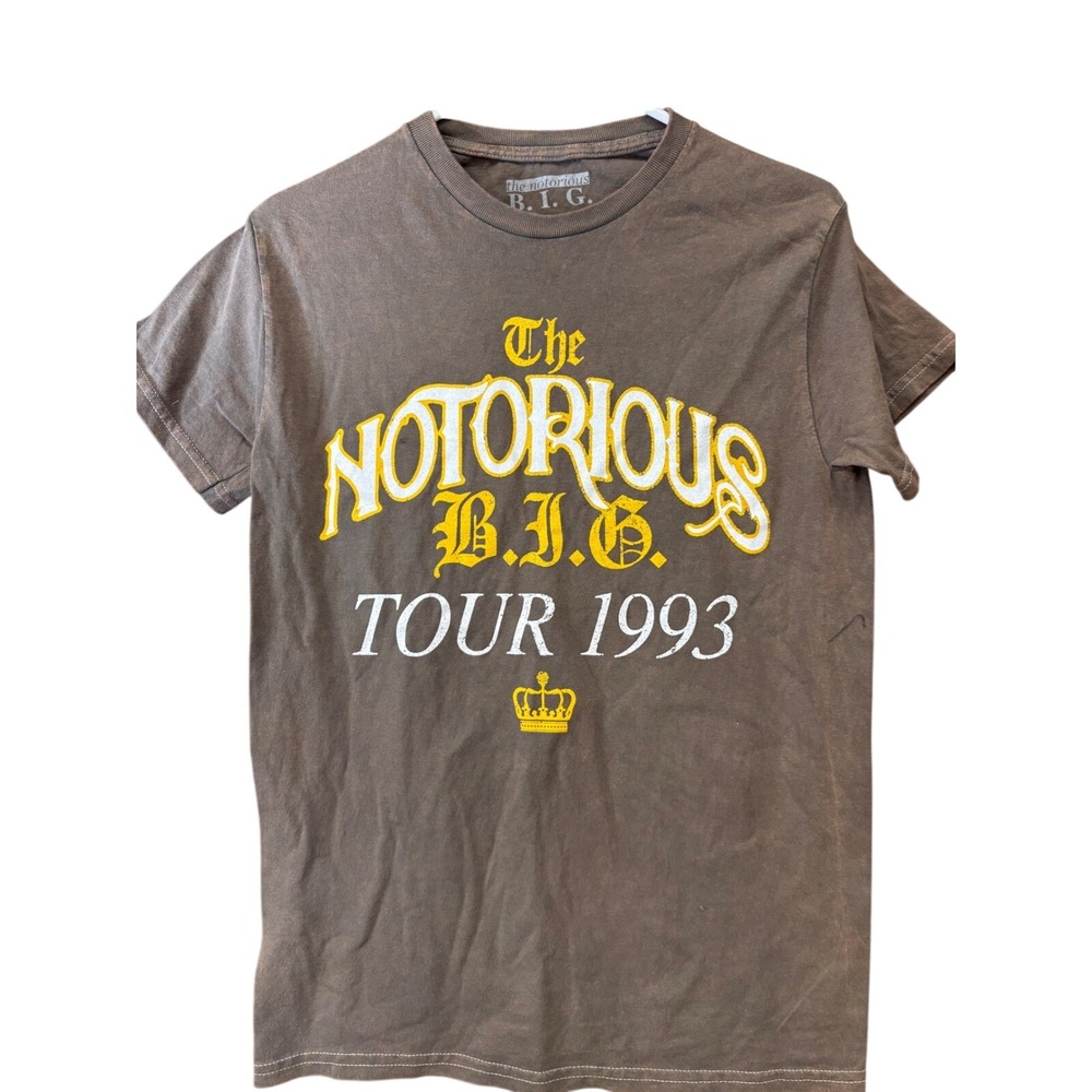 The Notorious BIG Tour 1993 Graphic T-Shirt Brown Brooklyn Mint Mens Small SM